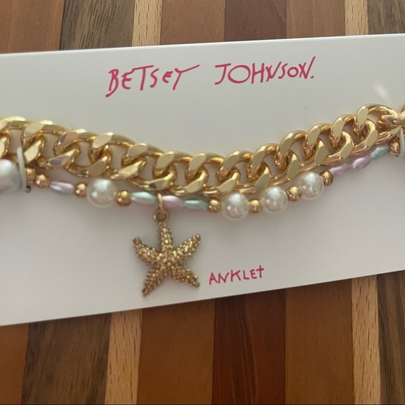 Betsey Johnson Starfish Pearl Anklet Set - Picture 5 of 6